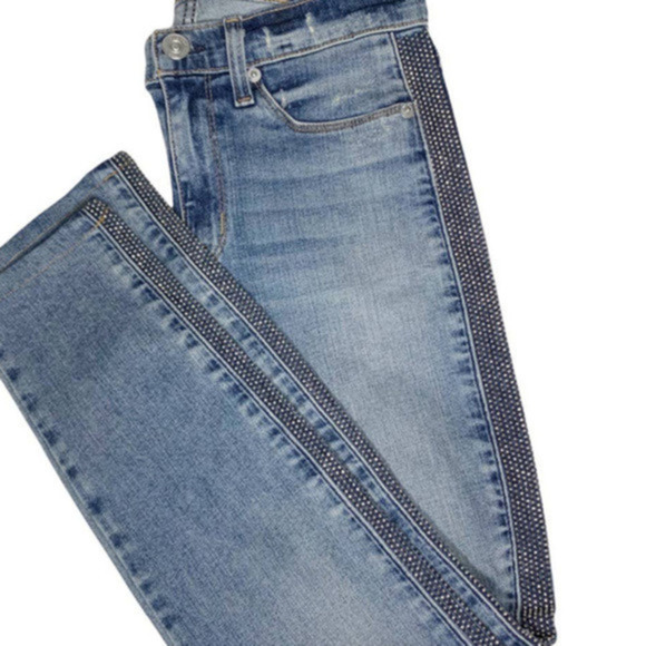 Hudson Nico Midrise Ankle Skinny Jeans with Side Stud Detailing Size 27 - Picture 7 of 8